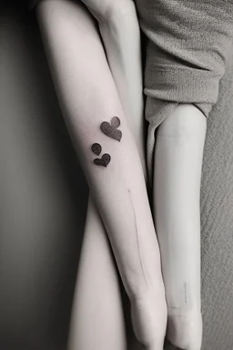 Small tattoos for a couple express eternal love Photorealistic