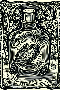 Linocut confidence potion