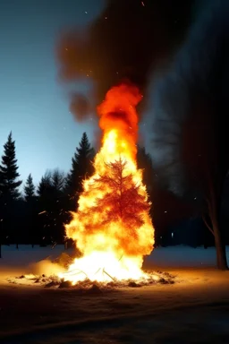 Brinnande julgran