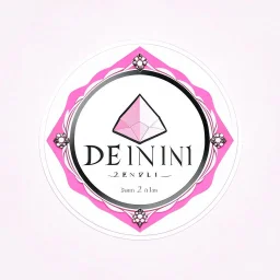 Create a logo for Deniz, a boutique of diamond-inspired dresses, Baby Pink