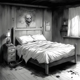 [art by Dorohedoro] you cry out into the deepening gloom of your bedroom, voice cracking with genuine terror as the thing beneath the bed shifts and elongates, its pale, twitching limbs spilling onto the floorboards. The Night Nurse appears instantly at your side, but her usually stern face shows only concern as she notices the creature writhing in the shadows.