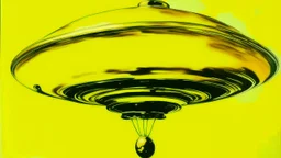 A yellow electrical UFO painted by Andy Warhol