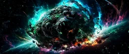 oversized strange space nebulae plasma hyperdimensional quantum monster eating planets