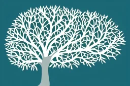 Vector tree illustration white background cut