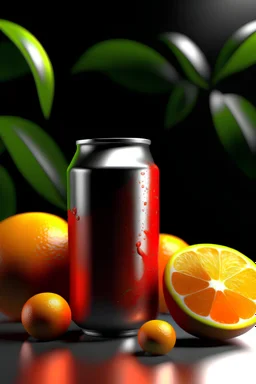 orange soda can with chillis and oranges on the side in hd