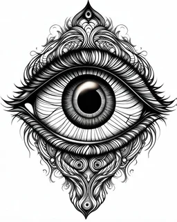 realistic all seeing eye tattoo idea, line art, background, vector, svg, black outline on white background, leave plenty of white space beetween lines for coloring, tattoo style, tattoo idea,full body