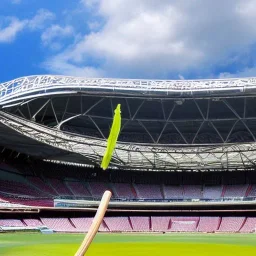 Cricket stadium and an angel's feather