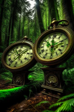 In the forest, inside which was an extraordinary magic clock. the clock had different dials and an infinite power of different timepieces magic