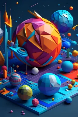 playful 3D websites with lowpoly planets in space -- ar 9:16--v52