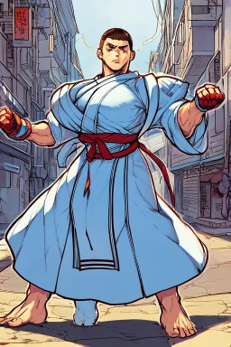 cammy white from street fighter wearing juri outfit in Yusuke Murata style