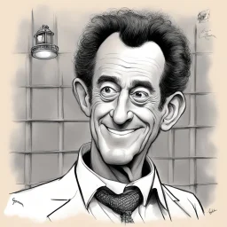 [caricature of Nicolas Sarkozy by Jean Cabut] The warden threw a party in the county jail The prison band was there and they began to wail The band was jumpin' and the joint began to swing You should've heard those knocked out jailbirds sing Number 47 said to number three "You're the cutest jailbird I ever did see I sure would be delighted with your company Come on and do the Jailhouse Rock with me"