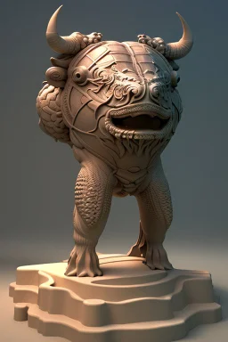 Aquatic Minotaur, magnificent, majestic, highly intricate, incredibly detailed, ultra high resolution, complex 3d render,