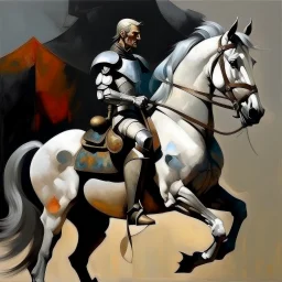 Knight riding a horse. Modern Art