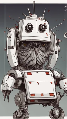 a chicken robot as a halloween horror movie, high detail