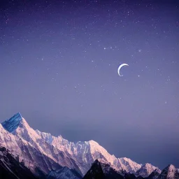 himalaya avec des oiseaux la nuit