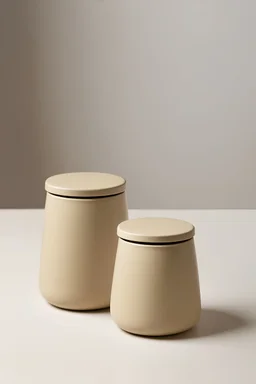 portrait beige beakers with lid, different sizes