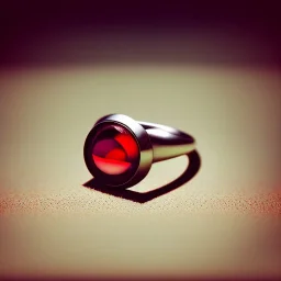 a red stone ring on a pedal, Bokeh, shallow depth of field, blur, out-of-focus background, Macro lens, highly detailed