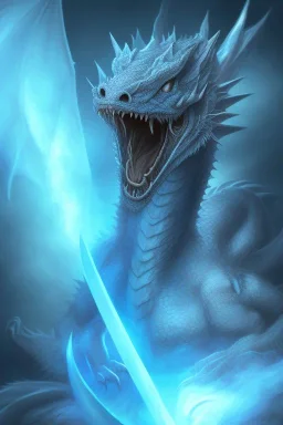 A Blue eyes withe dragon in the darkness