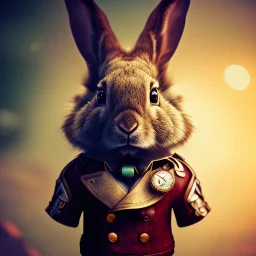 steampunk rabbit,steampunk style, polaroid,outdoors,shallow dept of field, close up, macro lens, cinematic, unreal engine 5, 8k,elegant,hyperphotorealistic, hyperphotomaximalist, by japbun2-40