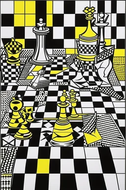 5d chess in the style of roy lichtenstein