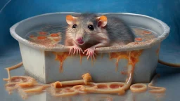 Pet rat in pizza sauce tub