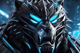 Symbiote Cyber volibear in 8k anime realistic drawing style, thunder, neon effect, close picture, snow, apocalypse, intricate details, highly detailed, high details, detailed portrait, masterpiece,ultra detailed, ultra quality