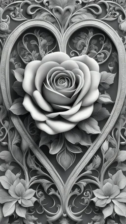 Heart rose, white background, intricate details, highly detailed, high details, detailed portrait, masterpiece,ultra detailed, ultra quality