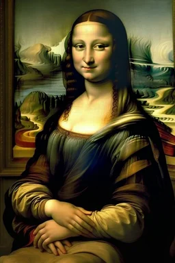 Mona Lisa with large breasts, 19th century painting by Van Gogh