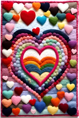 felt art patchwork depict valentine day emotion including rainbow