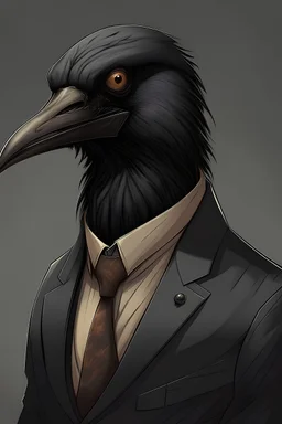 Crow-headed businessman