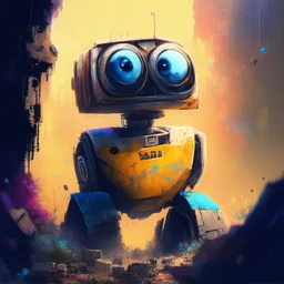 Wall-E, digital art, anime, 4k, full details, high resolution, colorful