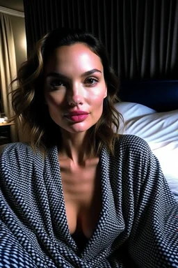 Gal Gadot in pj's under the sheets