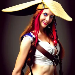 gorgeous female pirate wearing a trihorn hat