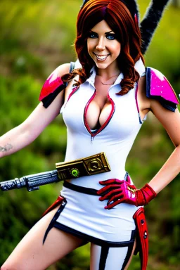 Lauren Phillips cosplaying as Lilith from Borderlands