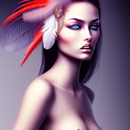 beautiful women with feathers