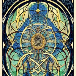 cellular adn genetic molecules style art nouveau