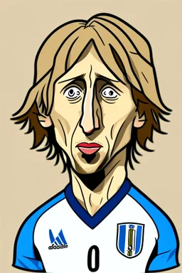 Luka Modric Croatian soccer player cartoon 2d