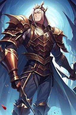 Slim Armored Male Blood Knight Elf by anime style