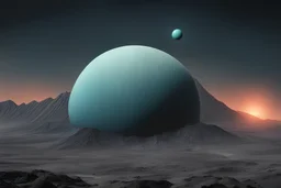 Planet Uranus with vulcano looking like anus