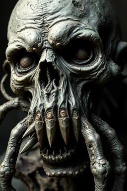 The man with iron silencer with bullets on his mouth . Scary face , decayed and rotting with grotesque proportions and imagery. abstract grotesqueries, detailed texture, surreal horror, biomechanical design, by hr giger and beksinski