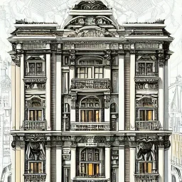 Beaux Arts architecture+palladio+detailed facades+interwarmodernism architecture+artdeco german uphill road+trees+biopunk+Bueno Aires+turin+trieste+Book illustration by Gediminas Pranckevičius, Jean Baptiste Monge, Brian Kesinger, Anton fadeev, Kilian Eng, strong lines, high contrast vibrant colors, highly detailed, 16k resolution, trending on behance""