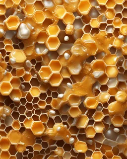 honeycombs and honey splashes 3d background