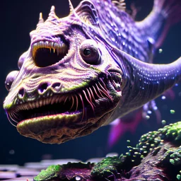 fluid ink angler fish creature, unreal engine 5, 8k resolution, photorealistic, ultra detailed