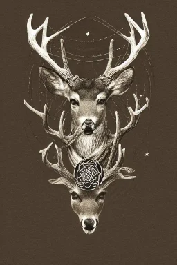 deer god viking deep forest mystic pencil