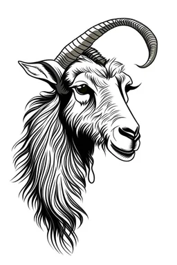 a goat 2d with horn