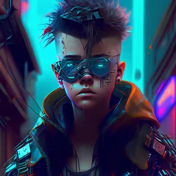 The cyberpunk boy in 3D