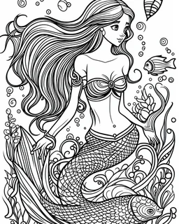 simple mermaid coloring pages