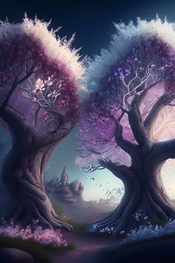 awakened mobile trees in narnia in bloom