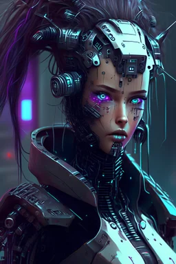 a cyber punk female robot
