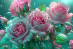 delicate, pink-mint lush bouquet of rose, Gallery